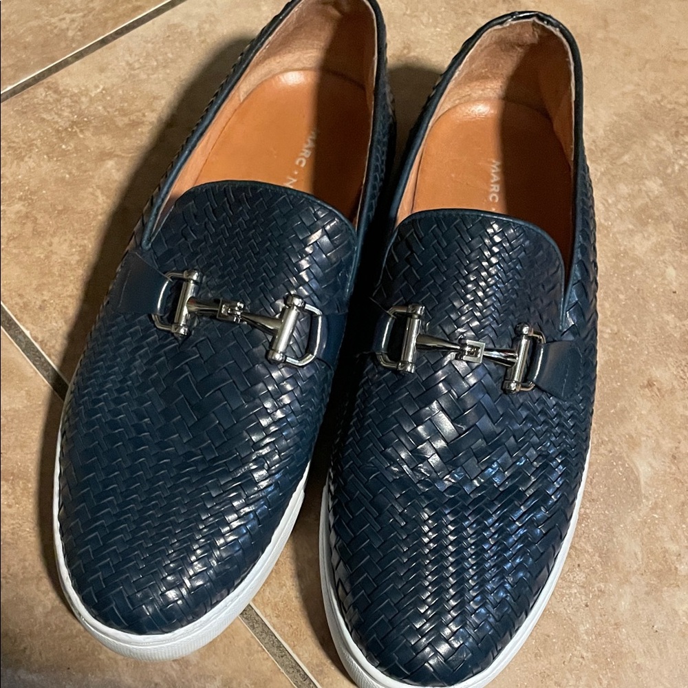 Marc Nolan Men's Navy Woven Loafers